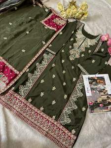 Nuevo Kameez bordado pesado pakistaní con Jarkan Work Cosido Stanton Bottoms Dupatta Traje para fiestas - Product Image 6