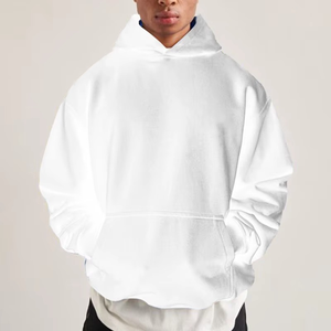 Unisex personalizado Streetwear hombres Hip Hop pulóver sudaderas con capucha Color sólido de gran tamaño moda Puff estampado y bordado peso pesado OEM - Product Image 2