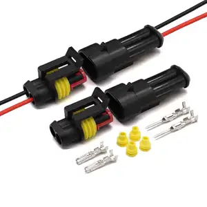 1 set Kit 1 2 3 4 5 6 pin way Super seal AMP male and female Electrical Plug Automotive waterproof Xenon connector for car