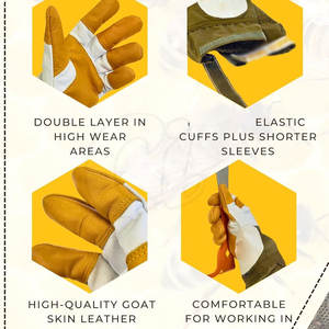 Guantes de apicultura de cuero personalizados de tamaño adulto equipo de seguridad resistente al calor - Product Image 2