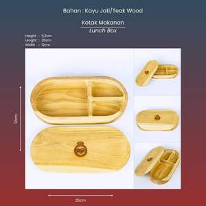 Fiambrera de madera elegante hecha a mano con plato ecológico y de alta calidad para el almacenamiento seguro de alimentos en el trabajo o picnics escolares - Product Image 5