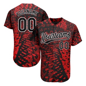 Venta caliente diseño personalizado 100% poliéster béisbol Jersey de alta calidad hombres béisbol Jersey con botón - Product Image 5