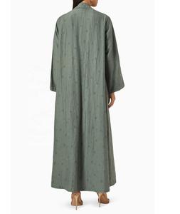 Robe abaya de style nouveau pour femmes abaya en tissu de mousseline de soie imprimé personnalisé en gros abaya de style 2023 col rabattu vêtements pour musulmans - Product Image 5