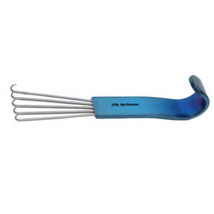 Retracteur à griffes d'ours Anderson, instrument chirurgical revêtu de bleu avec plusieurs pointes aiguisées, acier inoxydable de haute qualité - Product Image 4