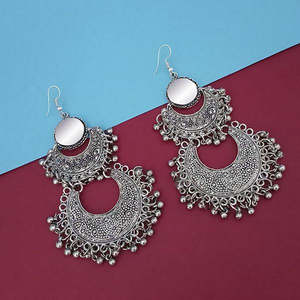Jeweljunk moda candelabro pendientes plateado espejo estilo afgano 1314768 - Product Image 1