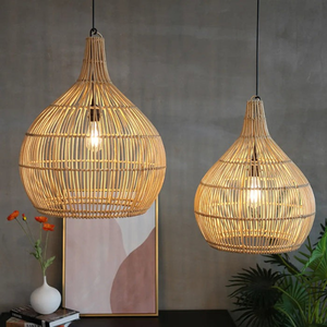 HOME DECOR Woven <b>Rattan</b> Lampshade Frames Pendant Light Straw Lamp Covers <b>Shades</b> Frame Decorative Lighting Interior Accessories - Product Image 1