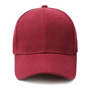 6 panneaux 100% coton solide unisexe casquette de baseball 6 panneaux hommes casquettes quotidien femmes chapeau d'été bord incurvé réglable rouge - Product Image 5