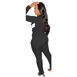 2025 Mùa Thu Mùa Đông Biểu Tượng Tùy Chỉnh Phụ Nữ Thanh Lịch Phù Hợp Với Tập Thể Dục Xà Cạp Màu Sắc Chặn Dây Kéo Hàng Đầu + Quần 2Pcs Thể Thao Phụ Nữ Thiết Lập - Product Image 5