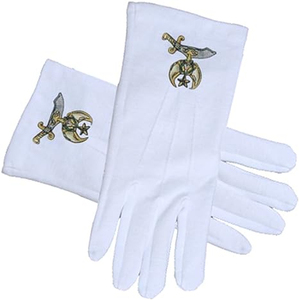 Shriner Logo personnalisé francs-maçons maçonnique vêtements de cérémonie insignes et accessoires maçonnique Shriner symbole gants en coton - Product Image 5