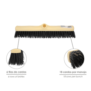 Industrial Sweeping Brush with Rigid PVC Bristles. Polypropylene Handle, 50 cm. (Handle Not Included) - Product Image 3