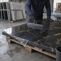 Film de protection de surface auto-adhésif personnalisé en PE bleu indien pour l'industrie et les panneaux de pierre de comptoir en quartz à surface solide