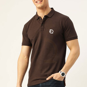 โลโก้ที่กำหนดเองสำหรับเสื้อยืดโปโลผ้าถักแบบลำลองสีทึบดีไซน์ล่าสุด - Product Image 4