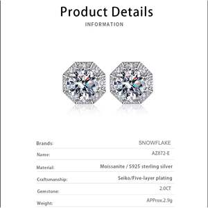 NOVAMART Fine 2 Ct Glimmer Guard D/VVS1 Moissanite Stud <b>Earrings</b> Wholesale Export - Product Image 5