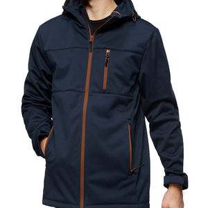 Manteau coupe-vent à capuche zippé doublé polaire pour hommes - Product Image 2