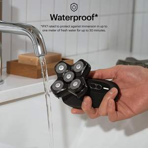 Tondeuse à barbe et cheveux pour homme à lame réglable, kit en acier inoxydable, alimentée par batterie, technologie de sécurité IPX7 pour barbiers - Product Image 4