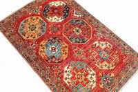 Hot Red Afghan Inspired Persian Hand geknüpfter hochwertiger Teppich 9x12 Ft Hand gefertigt für Wohnzimmer-Zeitgenössischer Teppich im antiken Stil