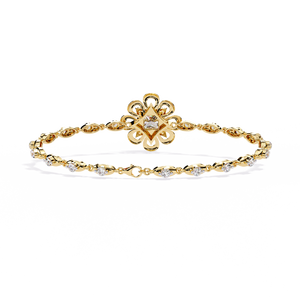 Magnifique bracelet et jonc en or 18 carats avec diamants de laboratoire, accessoire de bijouterie luxueux - Product Image 3