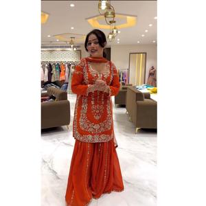 Traje Sharara de Georgette Sintética de Primera Calidad para Bodas y Festivales, Conjunto Sharara Disponible para Suministro Mundial - Product Image 1