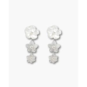 Boucles d'oreilles à trois fleurs en perles - Product Image 2