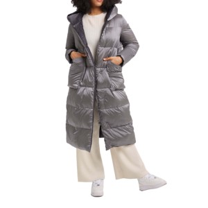 Blouson Bomber en Coton Tricoté Matelassé pour Femmes Grande Taille Manteau d'Hiver avec Grande Capuche Manches Longues - Product Image 1