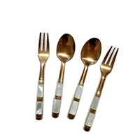 Ensemble de couverts décoratifs modernes et élégants en acier inoxydable avec manche en résine – Vaisselle haut de gamme, compatible lave-vaisselle, écologique et durable pour les fêtes