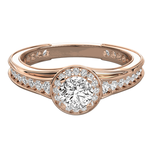 Anillo de Compromiso con Halo de Diamantes en Corte Redondo - Product Image 4