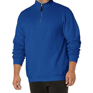 Top qualité hiver personnalisé hommes broderie plaine extérieur polaire sweats demi fermeture éclair Slim Fit hommes sweats à capuche hommes sweats à capuche hommes - Product Image 5