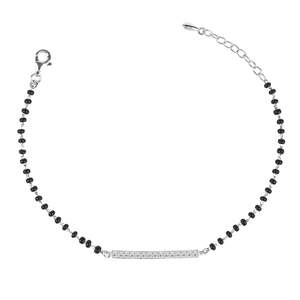 กำไลข้อมือเงินแท้ประดับลูกปัดละเอียดแบบมังกัลสุตร - Product Image 1