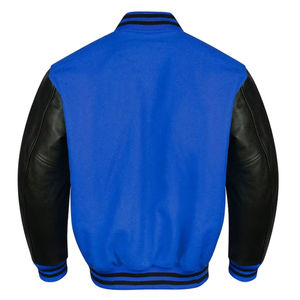 Veste universitaire de baseball personnalisée du fabricant OEM, manches en cuir de haute qualité pour hommes, broderie en chenille, imperméable pour l'hiver - Product Image 4