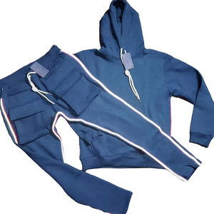 ชุดวอร์มชุดกีฬาแนวสตรีทสำหรับผู้ชายและผู้หญิงชุดกีฬาแฟชั่นมีกระเป๋าสะท้อนแสง - Product Image 1