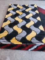 Tapis rectangulaire Adiva en polyester jacquard tissé à la machine, à poils longs, de qualité supérieure, fabriqué en Turquie à Gaziantep, pour la maison et le salon