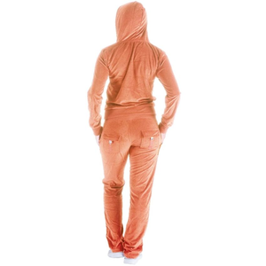 Stylish Ladies Plus Size <b>Velour</b> <b>Tracksuit</b> Comfortable Hoodie With Long Sleeves Matching Jogger Pants Designed For Relaxing - Product Image 5