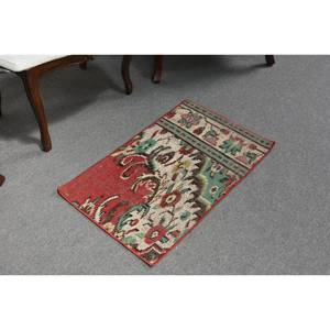 Alfombra turca clásica de área grande, diseño de retales rojo y verde tradicional, látex de lana de 1,7x2,8 pies para pasillo rectangular para adolescentes - Product Image 2