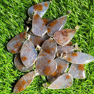 Mejor grado Polka Chalcy cabujón Polka Chalcy Metal colgante cabujón de cristal Natural colgante de piedras preciosas - Product Image 3