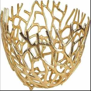 Bol en métal aluminium classique de luxe fait à la main avec technique d'artisanat en bois, qualité supérieure pour les fruits, application pour les fêtes - Product Image 4
