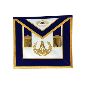 Blue Lodge Master Mason Regalia tablier gantelet et collier ensemble cuir d'agneau couture broderie artisanat - Product Image 1