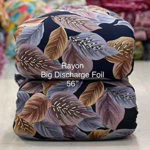 Rayon big Discharge foil fabric make to fancy dress <b>material</b> - Product Image 2