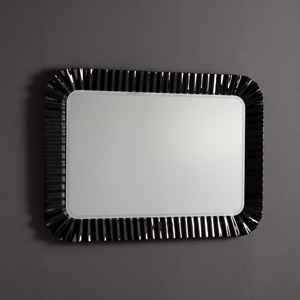 Reversible Installation 94x68 LED Mirror with <b>Black</b> Fused Glass <b>Frame</b> - Product Image 2