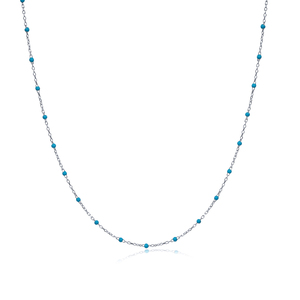 Turquoise Color Enamel Design Gold Plated Rhodium Plated Chain <b>Necklace</b> <b>Handmade</b> Wholesale Turkish 925 Sterling <b>Silver</b> Jewelry - Product Image 4