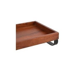 Plateau de service en bois artisanal de qualité supérieure, nouvellement conçu, avec support métallique pour les mariages, les hôtels et la maison - Product Image 1
