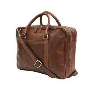 Professional Style Bulk Buying Genuine Leather Laptop Shoulder Bag For Mens and Womens