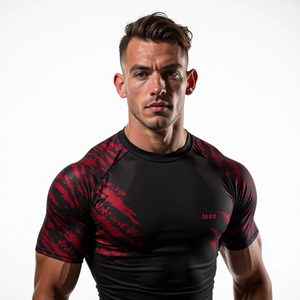 Profesional transpirable 100% poliéster manga completa Rash Guard BJJ MMA sublimado equipo atlético hecho para gimnasio entrenamiento artes marciales - Product Image 3