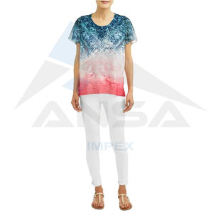 Oem ระเหิดเสื้อ T สําหรับผู้หญิงครึ่งแขนคุณภาพดีที่สุดระเหิดเสื้อ T สําหรับผู้หญิงเสื้อ T สไตล์ใหม่ - Product Image 2