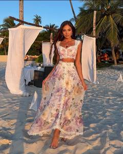 Abito lungo elegante plissettato <span class=keywords><strong>turco</strong></span> all'ingrosso, personalizzato con stampa floreale, collo alto e maniche a mantella, per serate e feste, da donna - Product Image 3