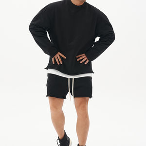 Custom Logo Men Sweatshirts Hoodies <b>Short</b> <b>Pants</b> 2 Piece Set Training Wear <b>Sweat</b> Suits Workout <b>Short</b> Sets for Men - Product Image 5