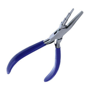 Pince plate ronde à poignée en caoutchouc bleu personnalisée pour la fabrication de bijoux en acier et en métal pince à boucler et à emballer - Product Image 1