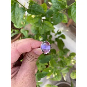 Natural Amethyst Oval Cut <b>Ring</b> 925 Sterling Silver Handmade Gemstone Jewelry Wholesale Supplier - Product Image 1
