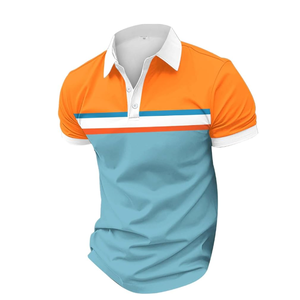 Men's Summer New Striped polo <b>Shirt</b> Short Sleeved Business casual <b>Button</b> Sportswear Men's Wear Polo <b>Shirts</b> - Product Image 2