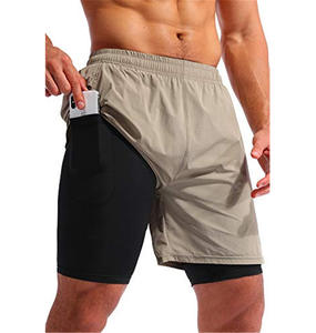 Nuevo estilo, ropa de gimnasio, logotipo personalizado, malla de secado rápido para hombres, pantalones cortos informales transpirables sólidos para hombres, envío DDP - Product Image 3