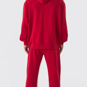 Men's Custom Logo Plus Size Casual Winter Fleece Tracksuit Set with Sweat Suit and Jogger <b>Pants</b> - Product Image 2